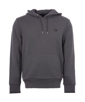 Fred Perry offers updated timeless style this season and this hooded sweatshirt is no exception. Featuring the brand's iconic twin tipping with double stripes at the cuffs. Crafted from a sustainably sourced BCI cotton blend providing maximum comfort for everyday wear. Fitted with an adjustable drawstring hood  kangaroo pocket and ribbed trims. Finished with the signature Fred Perry Laurel wreath logo  embroidered on the chest. BCI - By buying BCI cotton products  you're supporting more responsibly grown cotton through the Better Cotton Initiative.-Regular Fit-Loopback BCI Cotton Blend -Adjustable Drawstring Hood-Kangaroo Pocket-Ribbed Cuffs &amp; Hem-Twin Tipped Cuffs-Fred Perry Branding