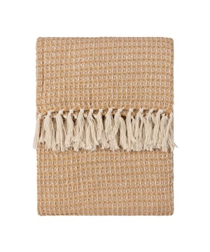 Add this modern classic to your relaxed living; the Lorne throw is crafted from a two-toned Waffle weave that features a contrasting-coloured yarn throughout. Finished with a double-sided natural tassel fringed trim, this design is perfect for draping over a bed for added comfort, or for layering on your furnishings to add a cosy textural element to your home.