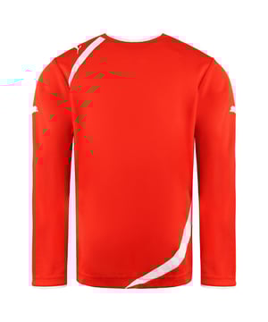 Puma United Long Sleeve Crew Hals rot weiß Junioren Fußballhemd 700647 01
