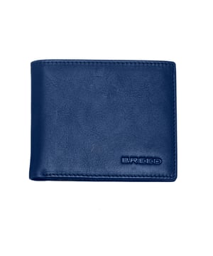 Longitud: 94 mm; Ancho: 113 mm; Altura: 17 mm; Material: cuero genuino; Color azul; Bolsillos: 2; Titulares de tarjetas: 4; Ventana de identificación: sí; Doble pliegue: Sí; Bloqueo RFID: Sí