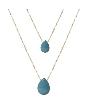 Collar Abelia de Agata Azul acabado oro 18k. África Moda te sumerge en un mundo de colores vibrantes, texturas exquisitas y diseños artesanales que reflejarán la esencia de tu espirítu.