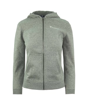 Champion Zip Up Hooded Long Sleeve Plain Grey Boys Sweatshirt 302224 006