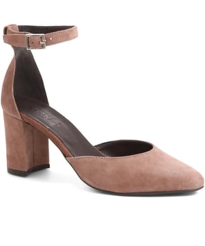 Sculpted in buttery suede with a pointed closed toe, the Cloria courts are your work to weekend footwear staple. Fastening securely around your ankle, they feature a practical (aka comfortable) block heel.