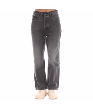 Womens HUGO 933 Modern-Fit Wide-Leg JeansBR>- Wide-leg Cropped- High-rise- Straight fit- Authentic wash