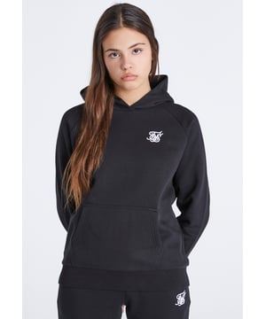 Girls Black Essentials Overhead Hoodie.- White 3D embroidered logo.- Raglan sleeves.- Kangaroo pocket.- Rib cuffs and hem.- Soft touch fabric. 80% Cotton, 20% Polyester. Ref: SSG0083.