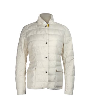 Blijf warm en stijlvol in de Parajumpers White Jacket. Deze luxe jas is gemaakt van lichtgewicht, geisoleerde stof die warmte vasthoudt en beschermt tegen de elementen. Geef stijl niet op voor comfort - maak een statement!, Vulling: 100% eendendons, Bovenmateriaal: 100% polyamide, Regular Fit, Ritssluiting, Wit, Moonbeam Jacket, Witte jas
