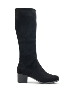 Womens black Caprice pull on boots, manufactured with synthetic and a rubber sole. Featuring: stretch to fit and grip sole.