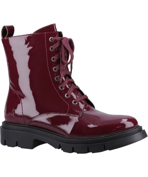 With a on trend chunky style this lace up boot is perfect for winter, with it's  cosy textile lining and memory foam interior you'll stay warm and comfy all day long