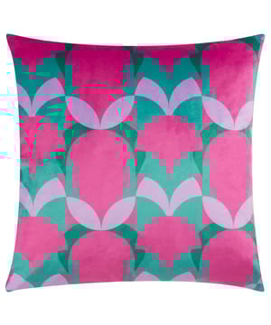 Feel those retro vibes with our timeless, richly coloured, Raeya cushion. These brilliant contrasting colours make up vibrant geometric patterns which stand out and turn heads, as they add spades of colour to your couch or chair. They are made from a soft, printed velvet face, with fun framing and a plain dye velvet reverse. If you like it bold and bright, these are the ideal cushions to help stamp personality on your own living space. Check out our matching duvet set to complete an amazing look for your home!