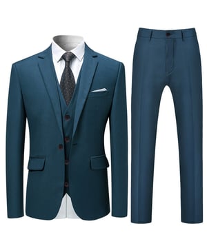 [Material & Pflege] Erleben Sie ultimativen Komfort mit unserem hochwertigen Material aus 100 % Polyester, das atmungsaktiv, pflegeleicht und formbeständig ist. Das Innenfutter besteht aus 94 % Polyester und 4 % Viskose für Schweißabsorption und Atmungsaktivität – zur Pflege chemisch reinigen oder mit der Hand in kaltem Wasser waschen. [Stil & Design] Werten Sie Ihren Stil mit unserem Slim-Fit-Anzug mit Reversdesign, Schlitz in der Mitte hinten, gepolsterten Schultern, Knopfverschluss und Manschetten mit vier Knöpfen auf. Der Blazer hat zwei Pattentaschen und eine Leistentasche auf der Brust. Die flache, lockere Hose mit verlängertem Hüftgurt und schrägen Seitentaschen verleiht Ihnen einen modernen, eleganten Look. Perfekt für Hochzeiten, Geschäftstreffen, Partys und mehr. [Anlass] Geeignet für verschiedene Anlässe wie Hochzeiten, Alltagskleidung, Geschäftstreffen, modische Partys und jeden großen Feiertag. Ideal für junge Männer, die wieder zur Schule gehen oder sich auf die Heimkehr vorbereiten. [Paket] Vervollständigen Sie Ihre Garderobe mit unserem 3-teiligen Paket, bestehend aus einem Blazer, einer Hose und einer Weste.