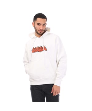 Mens Off White Neen Graffiti Skate Hoodie in white - orange.Created in collaboration with Chicago street artist Neen.- Drawcord-adjustable hood.- Drop shoulders.- Long sleeves.- Graphic to front.- Off-White graphic on reverse.- Kangaroo style pocket to front.- Ribbed cuffs and hem.- Main material: 100% Cotton.  Rib: 95% Cotton  5% Elastane.  Machine washable.- Ref: OMBB0850070120