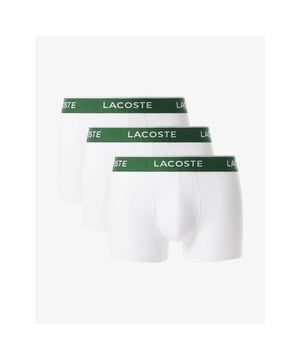 The essential underwear of Lacoste wardrobe.A set of 3 pack trunks made from cotton stretch ensure you maximum comfortRegular fit: regular ease on body, hip and legAllover Branded Waistband with white wording
95% COTTON 5% ELASTANE