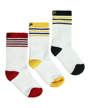 Fila 3-Pack Shoe Liner Red Yellow Black Kids Socks AC00683 129