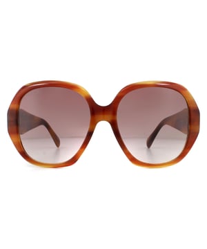 Las gafas de sol Gucci GG0796S 004 Havana Red Gradient son un impresionante estilo cuadrado de gran tamaño con el icónico logo interlocking de Gucci GG en las varillas para garantizar su autenticidad.
