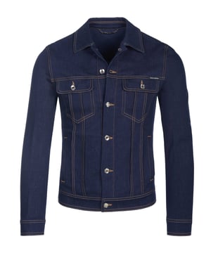 97% Baumwolle, 3% Elastan; Dolce & Gabbana Jacke;  Modell: G9JC2Z G8DM7 17;  Hochwertig verarbeitet;  Weiche Baumwollmischung, Stretch;  Kentkragen;  Knopfleiste mit 6 Knöpfen;  Zwei Brusttaschen mit Knöpfen;  Zwei seitliche Eingrifftaschen mit Knöpfen;  Dolce & Gabbana Logodetails