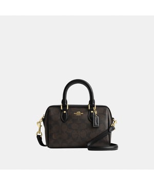 Mini Rowan Crossbody in Signature Canvas, Two credit card slots,  Length: 17.50 cm,  Width: 10.00 cm,  Height: 12.00 cm