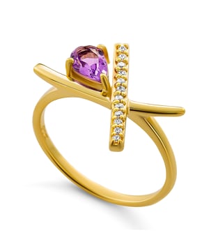 This elaborate Ring for Women from Orphelia  is the perfect gift to spoil yourself or a loved one. The Ring is made out of 925 Sterling Silver, colored Gold at Size: 58 weighing in at 1.2 grams with a Width of 1.5 cm at its widest point. The Orphelia 'Charlotte' Women's 925 Sterling Silver Ring - Gold ZR-7580/A is delivered in a stunning gift box and carries a two year warranty.