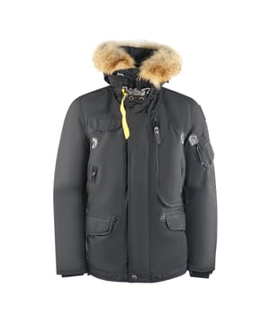 Parajumpers rechterhand zwart donsjack. Ervaar het ultieme in veelzijdigheid en stijl met de zwarte Parajumper-jas. Met dit jasje kunt u moeiteloos overstappen van een casual look voor overdag naar een chique avondensemble. Blijf gezellig en zie er geweldig uit met dit must-have jasje! Vijf zakken aan de voorkant, bontafwerking, zwarte jas. PJS-patch op de linkermouw, elastische mouwuiteinden. Materiaal: 100% Polyamide, Voering: 100% Polyester, Vulling: 90% Eendendons, 10% Eendenveren. Stijlcode: RECHTS 541 MA03