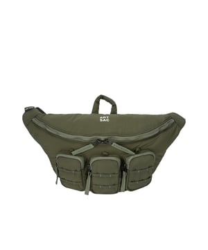 The perfect practial edition to any outfit. This unique triple-pocket design sling bag has enough internal and external space to carry all your every day essentials. Features: , Padded lightweight nylon, Water resistant, Zip top opening to main compartment, ARTSAC screen printed logo, Triple front zip pocket with loops, Internal zip pocket, External rear zip pocket, Top grab handle, 2 Mobile phone internal net pockets, Adjustable shoulder strap allowing backpack styling or bum bag styling Style Ref: 52014 KHAKI