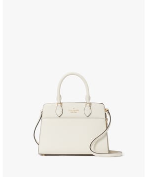 Madison Saffiano Leather Small Satchel, Metal Pinmount Logo, Back Zip Pocket, Front Slip Pocket,  Length: 25.00 Cm,  Width: 19.00 Cm,  Height: 18.90 Cm