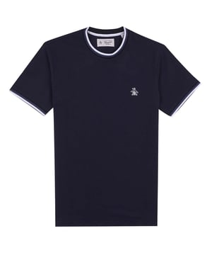 Ringer t-shirt met geribde manchetten en kraag. Sticker Pete-logo