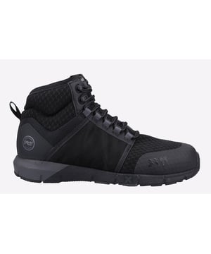Designed with a lightweight HoverSpring foam midsole for industry-leading underfoot comfort, flexibility, and durability, the Timberland Pro Radius men's work shoes also feature an abrasion-resistant mesh upper and anatomically positioned flex grooves.
- ReBOTL breathable, durable mesh upper
- Abrasion-resistant reinforcements
- Asymmetrical alloy safety toe
- Metal and mutilation free
- Timberland PRO Flex Technology
- Fuel and oil-resistant HoverSpring foam midsole
- Anti-Fatigue Technology footbed for shock absorption and energy return
- Heat-, slip-, oil-, and abrasion-resistant, non-marking rubber outsoles
