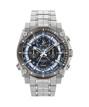 Deze Bulova Precisionist / Champlain Chronograaf Horloge voor Heren is het perfecte tijdstuk om te dragen of als cadeau te geven. De zilveren ronde kast van 46 mm, gecombineerd met de comfortabele zilveren roestvrijstalen horlogeband, zorgt ervoor dat je optimaal van dit prachtige horloge kunt genieten zonder compromissen. Aangedreven door een hoogwaardig quartz uurwerk en waterbestendig tot 30 bar, blijft je horloge tikken. Dit horloge wordt aangedreven door Bulova’s eigen Precisionist acht-hand quartz chronograaf beweging met een vibratiefrequentie van 262kHz. Het horloge heeft een kalenderfunctie: datum, stopwatch, fluorescerende wijzers, fluorescerende wijzers, tachymeter. Hoogwaardige 21 cm lange, 22 mm brede zilveren roestvrijstalen band met een vouwsluiting met drukknop. Kastdiameter: 46 mm, kasthoogte: 17 mm en kastkleur: zilver/ wijzerplaat kleur: multicolor.