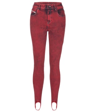 88% Baumwolle, 8% Polyester, 4% Elastan; Diesel Jeans D-SLANDY-G - 09D36;  Modell: P00882 09D36 44Q;  Hochwertig verarbeitet;  Weicher Baumwollmix, Stretch;  Super Skinny Fit, High Waist;  Verschluss: Knopf, Reißverschluss;  Klassischer "5 Pocket" Stil;  Gürtelschlaufen;  Elastische Steigbügel an den Knöcheln;  Diesel Logodetails