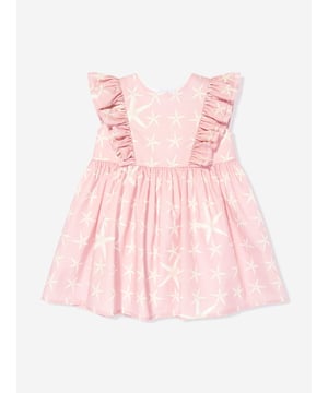 Introducing the Baby Girls Starfish Marina Dress in Pink by Versace, an essential upgrade for your little fashionista‚  AW2024 wardrobe from Italy. Experience the blend of luxury and playfulness. Key features include: Italian Luxury: Impeccably crafted in Italy, synonymous with unparalleled quality. Iconic Starfish Motif: Embellished with a chic starfish print, capturing the essence of whimsical elegance. Premium Fabric: Constructed with the softest fabrics to ensure comfort and ease for all-day wear. Perfect Pink: A vibrant pink hue that complements the playful design, making it a strikingly beautiful garment.revitalise her collection with this stunning designer dress by Versace. Order now for timeless style and unmatched quality!