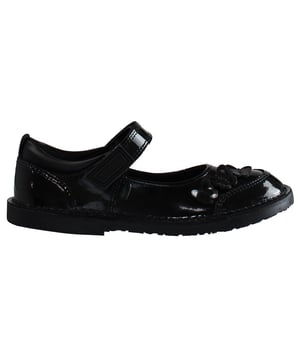Kickers School Strap Up Black Patent Leather Kids Shoes 1_15544