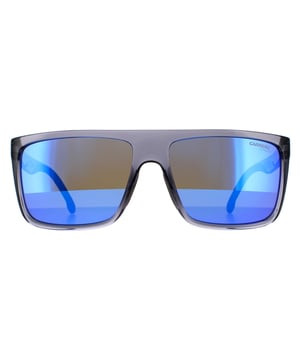 Gafas de sol Carrera Rectangle para hombre en gris y azul con espejo Carrera son un estilo rectangular ligero con un marco frontal de parte superior plana y una 'C' de firma Carrera en color en las patillas para combinar con las puntas de las patillas.