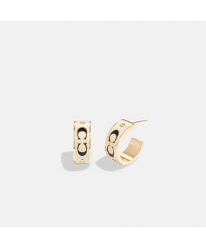 Kissing C Small Enamel Huggie Earrings