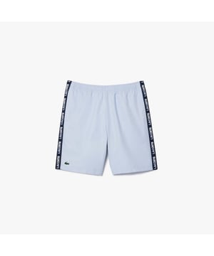 Mens Lacoste Sport Sportsuit Logo Stripe Tennis ShortsRecycled polyester made from manufacturing offcuts Regular fit  straight cut  Jersey lining Crease resistant Silicone crocodile on front