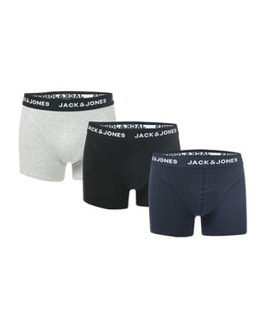 Jack Jones Anthony 3er-Pack Boxershorts für Herren in schwarz.- Elastischer Markenbund.- 3er-Pack.- Ohne Schlitz.- Hohe Flexibilität und Formbeständigkeit.- Erhöhter Tragekomfort.- 95% Baumwolle 5% Elastan. Maschinenwaschbar.- Ref: 12160750C