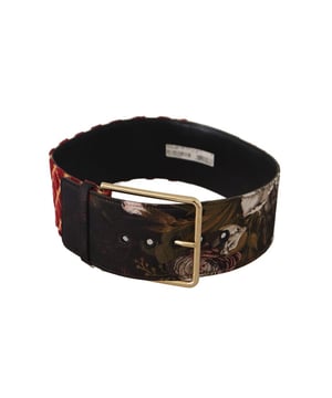 A estrenar con etiquetas y caja.
  Confeccionado en cuero de alta calidad.
  Hebilla metalica con logotipo grabado.
  Patron multicolor.
  Apto para mujeres.
  Detalles del logotipo.
  Fabricado en Italia.
  Ancho: 8 cm.