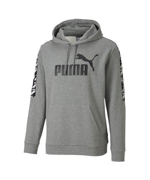 Puma Graphic Logo Long Sleeve Pullover Grey Mens Hoodie 581393 03