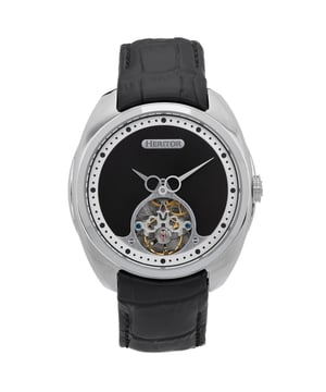 316L roestvrijstalen behuizing van chirurgische kwaliteit; Jeweled M2701-1A automatisch uurwerk; Juweellagers: 22 juwelen; 41 uur gangreserve; Slagen per uur (BPH): 21600/uur; Saffier-gecoat mineraal kristal; Semi-skelet wijzerplaat; Observatiekast terug naar bezichtiging Uurwerk; Echt lederen band; Logo-gegraveerde roestvrijstalen sluiting; 46 mm doorsnee; 5 ATM waterbestendigheid;