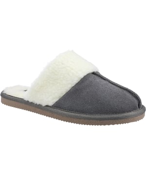 Upper: Suede. Lining: Faux Fur. Outsole: Synthetic. Fastening: Slip-on. Fabric Technology: Flexible. Faux Fur Sock, Hardwearing, Memory Foam Sock. Flat Heel. Cut: Low Cut. Design: Plain. Toe Style: Closed.