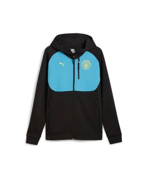 PRODUCT STORY: Show your City team spirit in style. This full-zip hoodie keeps you comfortable and warm. With moisture-wicking dryCELL technology and side pockets for your essentials, you'll stay focused on the game. Victory never looked so good. FEATURES & BENEFITS: dryCELL: Performance technology designed to wick moisture from the body and keep you free of sweat during exercise; Made with at least 20% recycled materials. DETAILS: Regular fit; 320 gsm, Knitted; Long sleeves; Zipped side and chest pockets; Zipped, front and side pockets.  Our model is 185 cm tall and is wearing size M UK.