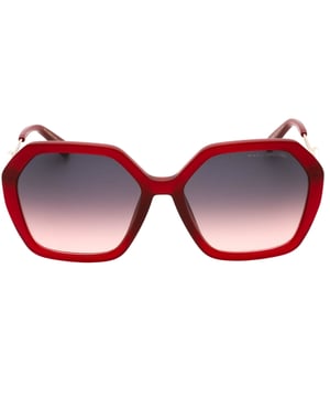 Rote Sonnenbrille von Marc Jacobs, Brillenglasbreite = 57 mm, Nasenstegbreite = 17 mm, Bugellange = 135 mm, Sonnenbrille, Sonnenbrillenetui, Reinigungstuch und Pflegehinweise im Lieferumfang enthalten, 100 % Schutz vor UVA- und UVB-Sonnenlicht und entspricht der britischen Norm EN 1836: 2005, Rote Sonnenbrille