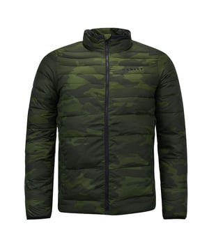 Oakley manga larga cremallera para hombres de camuflaje verde acolchado 412541 982