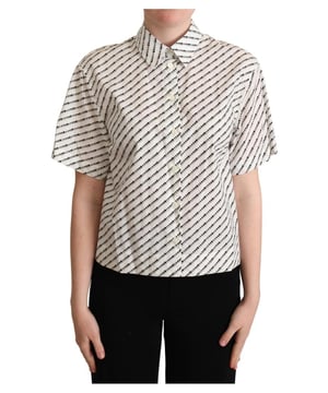Marca: Dolce & Gabbana  
Material: 100% algodón  
Diseño: Con lunares  
Cuello: Sí  
Cierre: Con botones en la parte frontal  
Longitud de manga: Corta  
Opciones de color: Negro, Blanco  
Detalles del logo: Sí  
Origen: Hecho en Italia  
Género: Mujeres