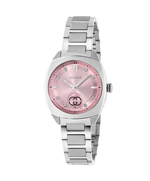Warranty 2 YearPackaging Official Gucci PackagingCollection Interlocking GSpecial Features Diamond SetCase Diameter 29 mmDial Colour PinkCase Material Stainless SteelGlass Type Sapphire With Anti-Reflective CoatingMovement Swiss QuartzBracelet Material Stainless SteelBracelet Colour SilverWater Resistance 50m (5ATM)Gender Ladies'EAN 0731903520691MPN YA142511