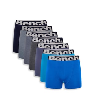 Update your wardrobe essentials with this 7-pack of ‘Keating' boxers from Bench. These boxers feature the iconic Bench logo on the waist, an elasticated jaquard waistband and are made from a Cotton rich fabric for all-day comfortable wear.