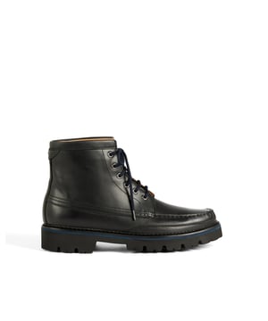 Waxy Leather Moccasin Boot