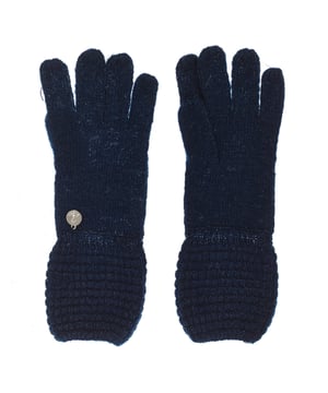 Guantes de punto Guess.
Logo de la marca en una pequeña moneda.
Tejido térmico y suave.
 Composición: 100% Acrilico
 Cuidados:
Lavar máximo a 30º
-No lavar en seco.
-No planchar.
-No usar cloro.
-No usar secadora.