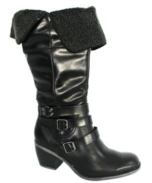 Hush Puppies Rustique Boots de 14 pulgadas de alto cuero negro H506875 B7D