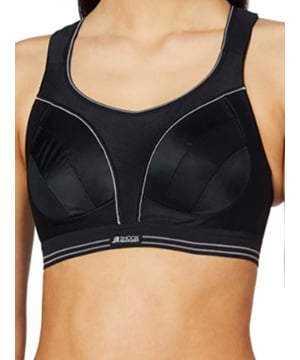 Shock Absorber Ultimate Run Bra. Infinity-8 support system with seamless inside and wide padded adjustable straps. High visibility and full back opening. Moisture-wicking. Product is recommended hand-wash only.