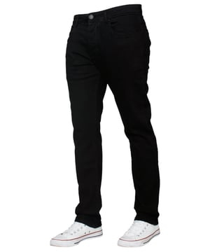 Update your blue denim collection with these skinny fit men s designer jeans by Enzo, tailored in soft cotton blend with a hint of stretch that combines a streamlined silhouette with comfort and freedom of movement. This button fly style features 5 pockets, a coin pocket, a branded PU waist tag and branded rivets and buttons. With a wide range of sizes up to waist 42 at the fashion website, everyone can find the perfect pair.