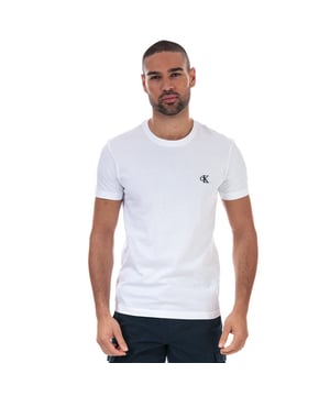 Mens Calvin Klein Jeans Essential Slim Organic Cotton T-Shirt in bright white.<BR><BR>- Ribbed crew neck.<BR>- Short sleeves. <BR>- Embroidered Calvin Klein monogram logo at left chest.<BR>- Soft organic cotton jersey construction.<BR>- Slim fit. <BR>- 100% Organic cotton.  Machine washable.<BR>- Ref: J30J314544YAF